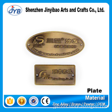 Brass door name plates custom metal label for furniture